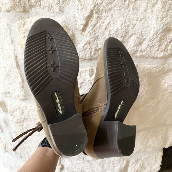 Eddie Bauer 6.5 Ankle Boot‎ Block Heel Bootie Louise Chocolate Leather Shearling - Picture 9 of 9